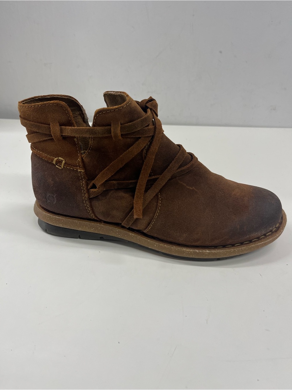 New Born Women's Tarkiln Ankle Boot in Brown Leather Size 8.5